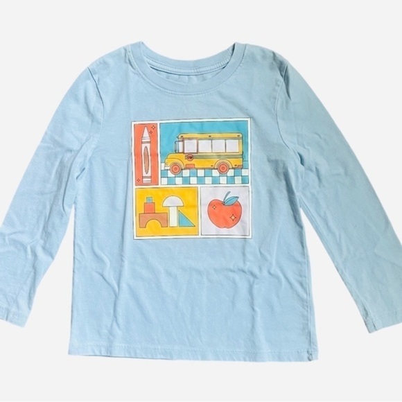 Cat & Jack Other - Cat & Jack casual play shirt top baby blue long sleeve graphic design Boys 5T